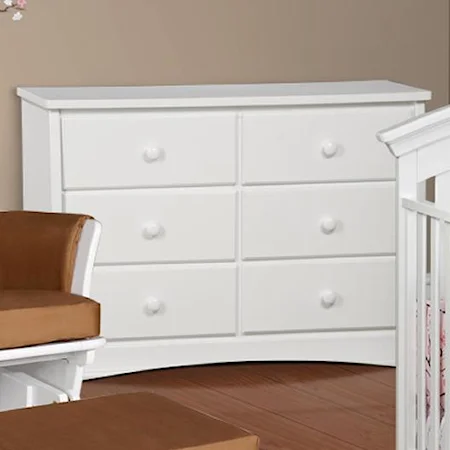 Youth Room Dresser with Six Storage Drawers